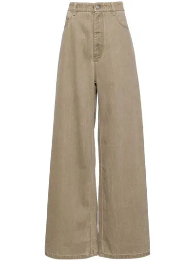 Christopher Esber Oversized Drop Jeans In Brown