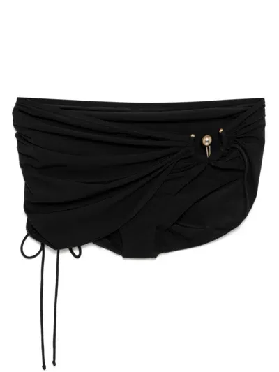 Christopher Esber Ruched Orbit Skirt Brief In Black