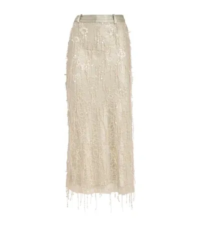 Christopher Esber Sequinned Ivy Skirt In Neutral