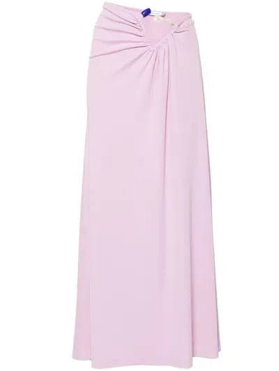 Christopher Esber Tri-crystal Ruched Maxi Skirt In Pink