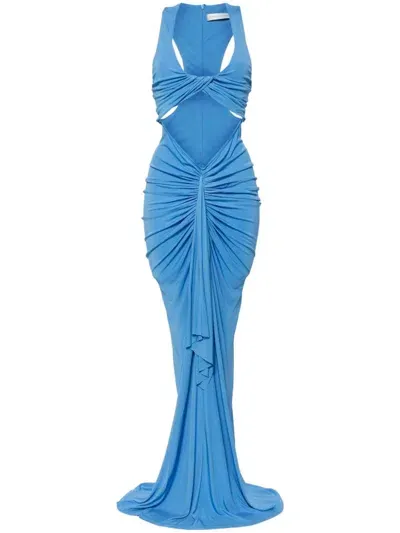 Christopher Esber Vivenda Draped Dress In Blue