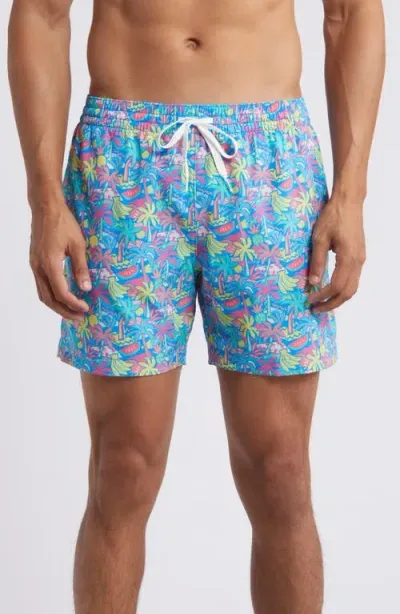 Chubbies Classic Lined 5.5-inch Swim Trunks In Bright Blue Tropical