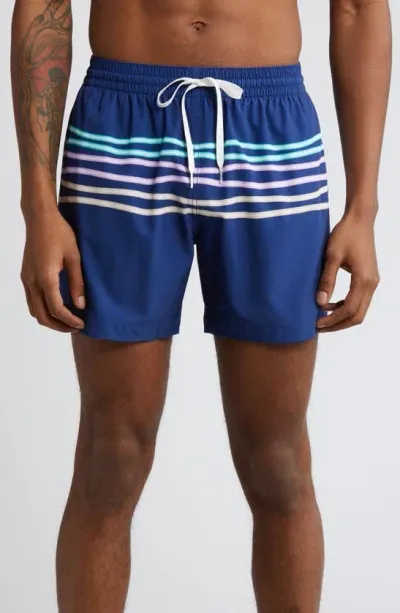 Chubbies Classic Lined 5.5-inch Swim Trunks In Navy Stripe