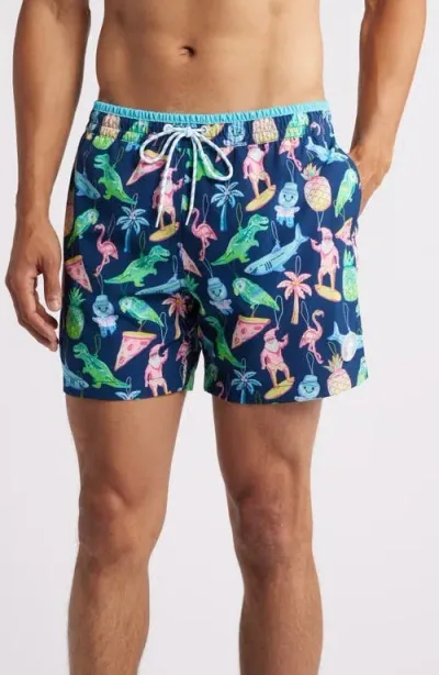 Chubbies The Holidoozies 5.5-inch Swim Trunks In Navy