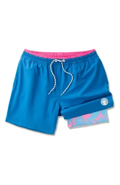 Chubbies The Sea Salts Lined 5.5-inch Swim Trunks In Bright Blue - Solid