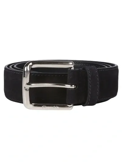 Church's Logo Engraved Buckle Belt In Navy