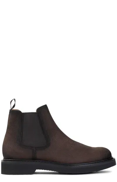 Church's Leicester Roubnd Toe Ankle Boots In Dark Brown