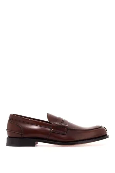 Church's Pembrey Glossy Leather Loafers In Brown