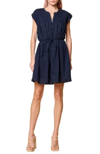 Ciebon Eden Tie Waist Minidress In Navy