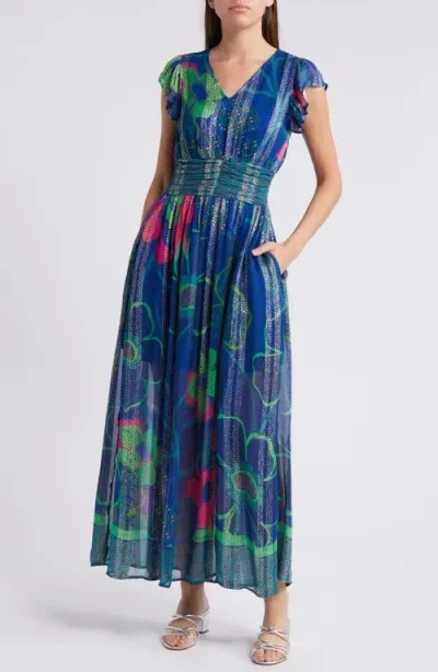 Ciebon Jennsen Floral Maxi Dress In Navy