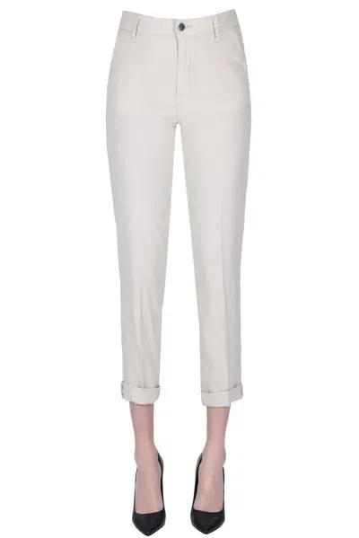 Cigala's Linen And Cotton Chino Trousers In Beige