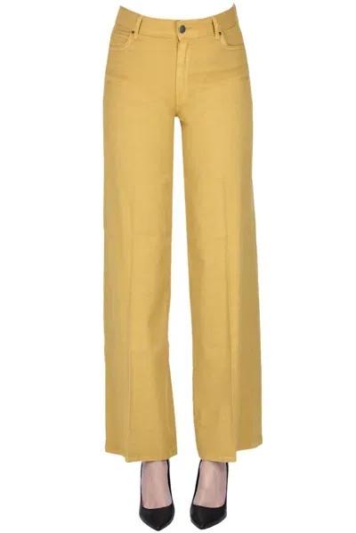 Cigala's Linen-blend Jeans In Mustard