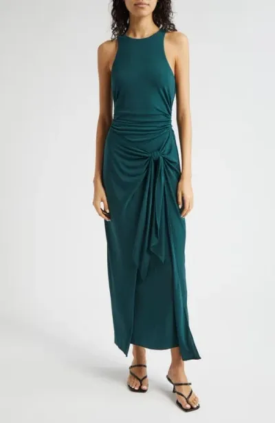 Cinq À Sept Andie Side Tie Dress In Green Onyx