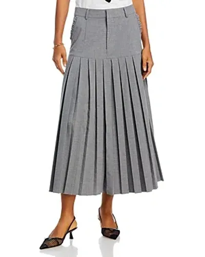 Cinq À Sept Cinq A Sept Bane Ruffle Pleated Skirt In Steel Grey