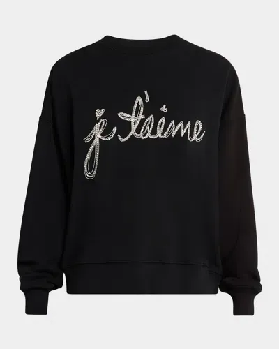 Cinq À Sept Brandy Je T'aime Chain-trim Pullover In Black