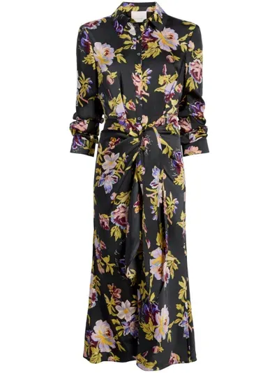 Cinq À Sept Brigitte Floral Kleid In Schwarz