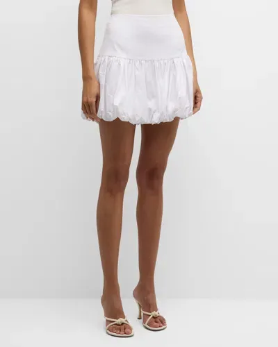 Cinq À Sept Ellah Fit & Flare Poplin Mini Skirt In White