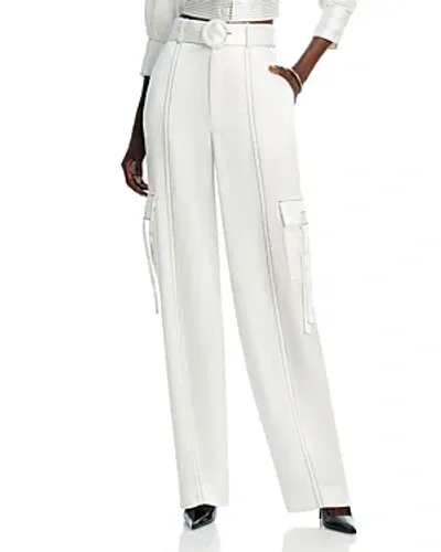 Cinq À Sept Cinq A Sept Jenson Belted Pants In Ivory/blac