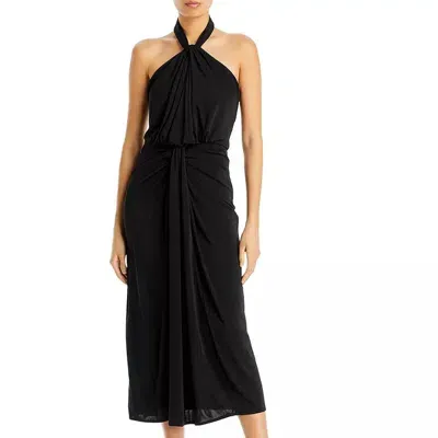 Cinq À Sept Kaily Twisted Jersey Halter Maxi Dress In Black