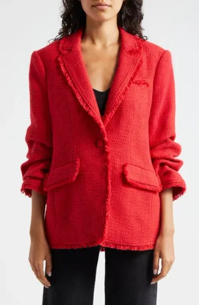 Cinq À Sept Khloe Boucle Blazer In Faded Raspberry