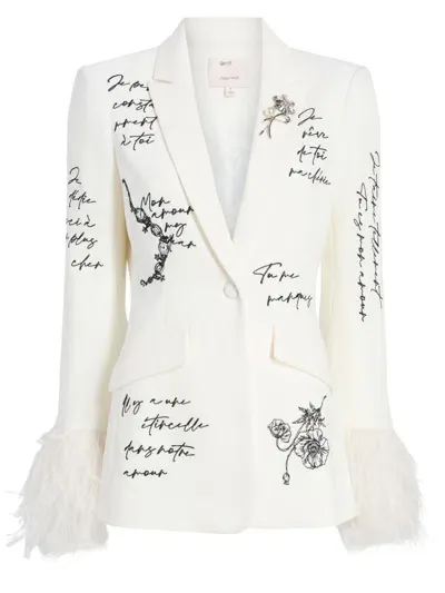 Cinq À Sept Love Letter Cheyenne Blazer In Ivory/black