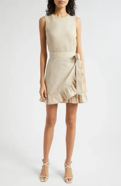 Cinq À Sept Mahlia Tie Belt Sheath Dress In Khaki