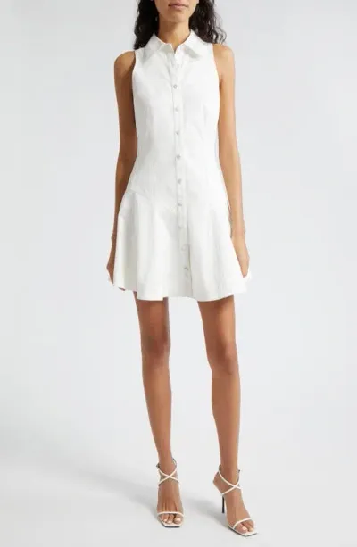 Cinq À Sept Poppy Sleeveless Stretch Twill Shirtdress In Ivory