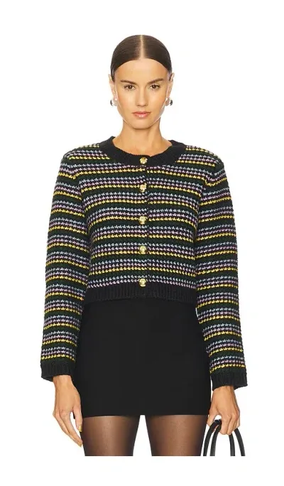 Cinq À Sept Striped Romina Cardigan In Black Multi