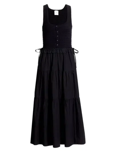 Cinq À Sept Women's Hali Smocked Midi-dress In Black