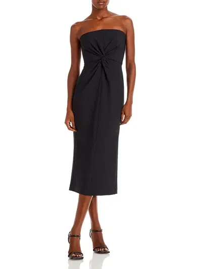 Cinq À Sept Side Slit Silk Dress In Black