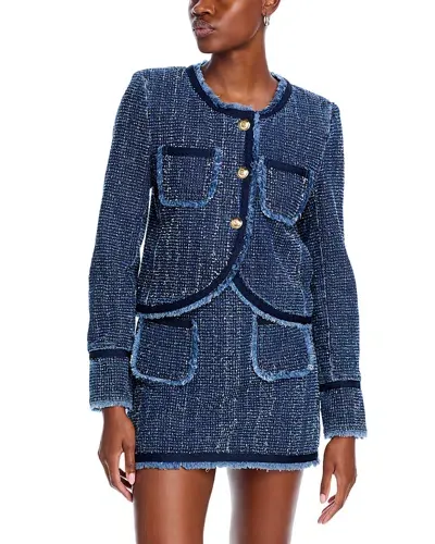 Cinq À Sept Cinq A Sept Zanda Boucle Denim Jacket In Indigo