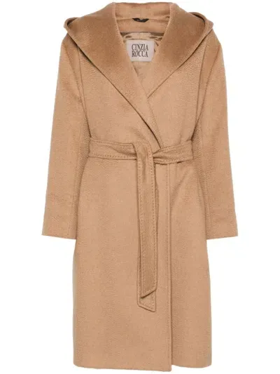 Cinzia Rocca Belted Coat In Beige