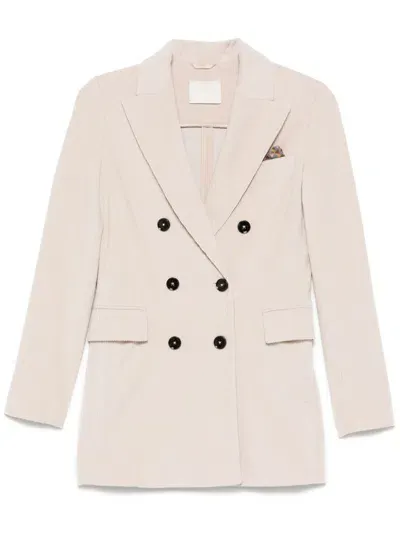 Circolo 1901 Herringbone Blazer In Beige