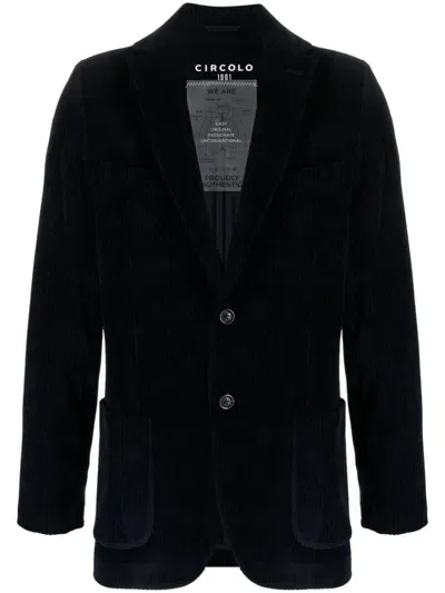 Circolo 1901 Corduroy Single-breasted Blazer In Blue