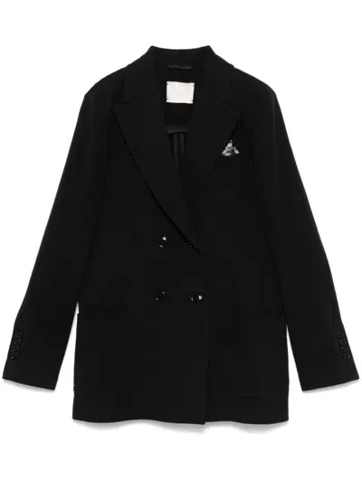 Circolo 1901 Double-breasted Blazer In Black