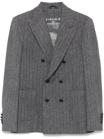 Circolo 1901 Pinstriped Blazer In Grey