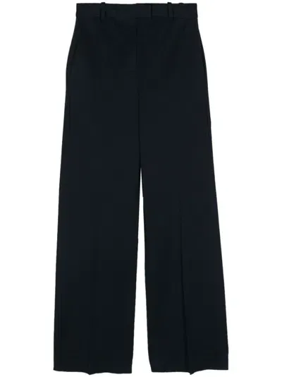 Circolo 1901 Piqué Straight Trousers In Blue