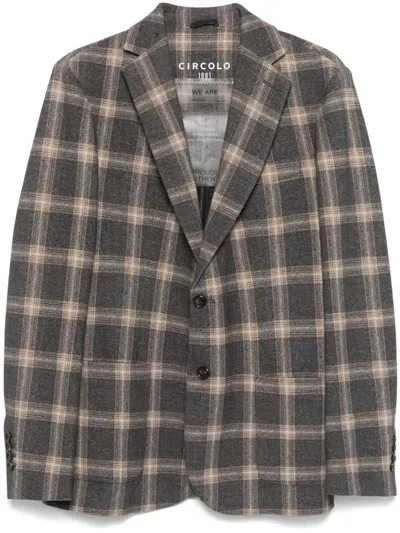 Circolo 1901 Plaid-check Blazer In Brown