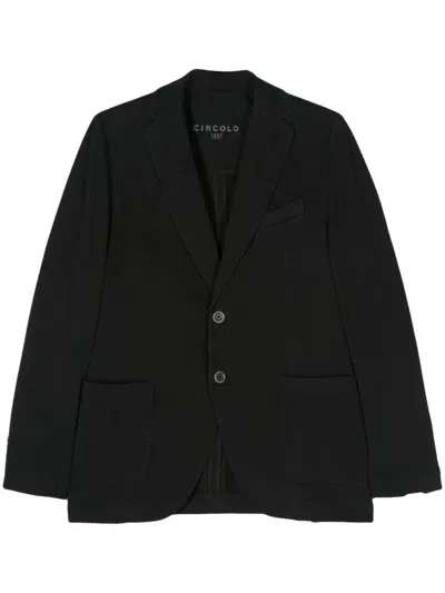 Circolo 1901 Textured Cotton Blazer In Black