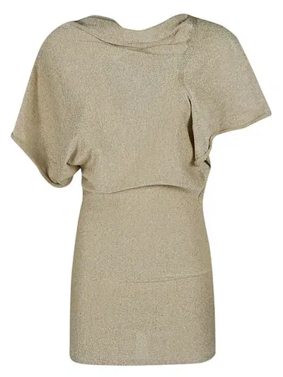 Circus Hotel Viscose Mini Dress In Beige