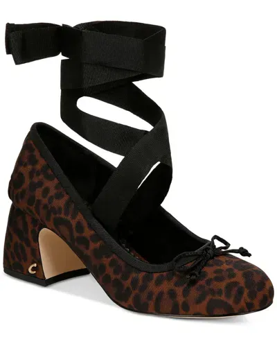 Circus Ny By Sam Edelman Della Lace-up Block-heel Ballet Pumps In Black,natural Boucle