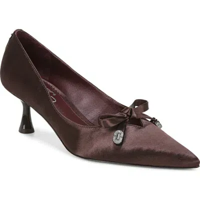 Circus Ny By Sam Edelman Fleur Pointed Toe Pump In Dark Chocolate Satin