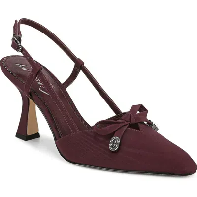 Circus Ny By Sam Edelman Monica Pointed Toe Slingback Pump In Dark Plum Satin