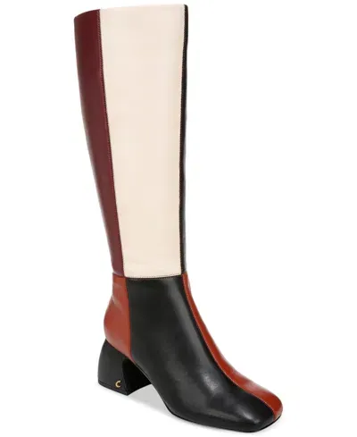 Circus Ny By Sam Edelman Women's Oaklyn Wide-calf Block-heel Dress Boots In Black,ginger,ivory