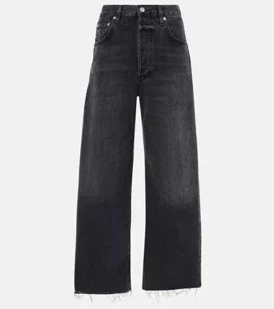 Citizens Of Humanity Ayla Cropped Wide-leg Jeans In Black