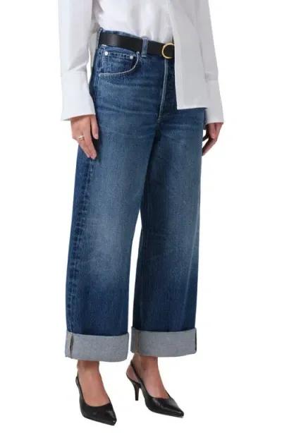 Citizens Of Humanity Ayla High Waist Baggy Wide Leg Jeans In Blue