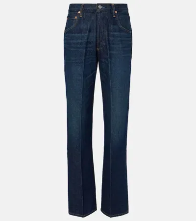 Citizens Of Humanity Baretta High-rise Straight Jeans In Blue