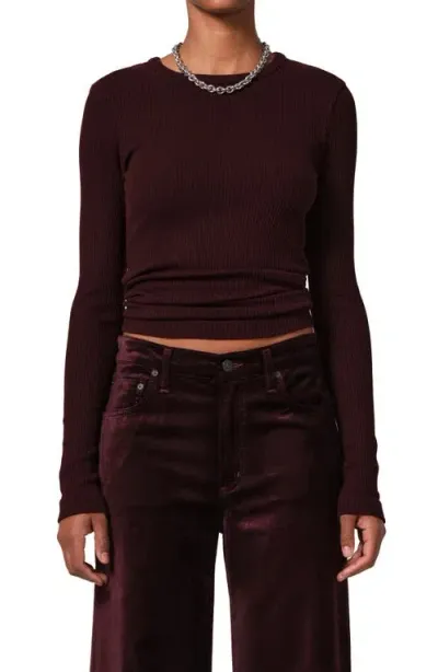 Citizens Of Humanity Bina Rib Crewneck Sweater In Burgundy