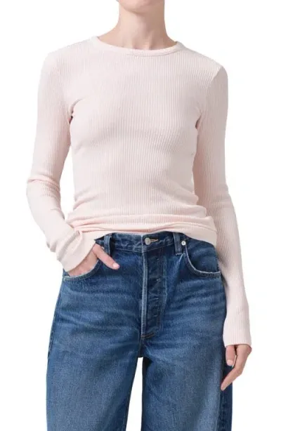 Citizens Of Humanity Bina Rib Crewneck Sweater In Cameo