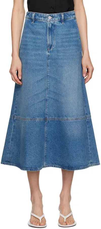 Citizens Of Humanity Blue Cassia Denim Midi Skirt In Normandie